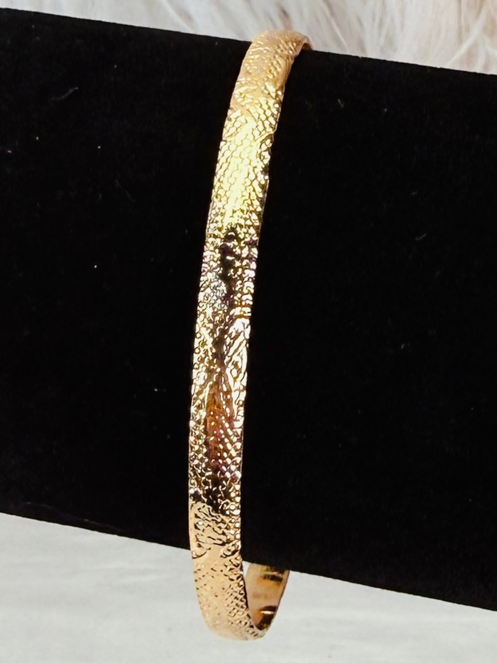 Goldtone Textured Stackable Cuff Bracelet